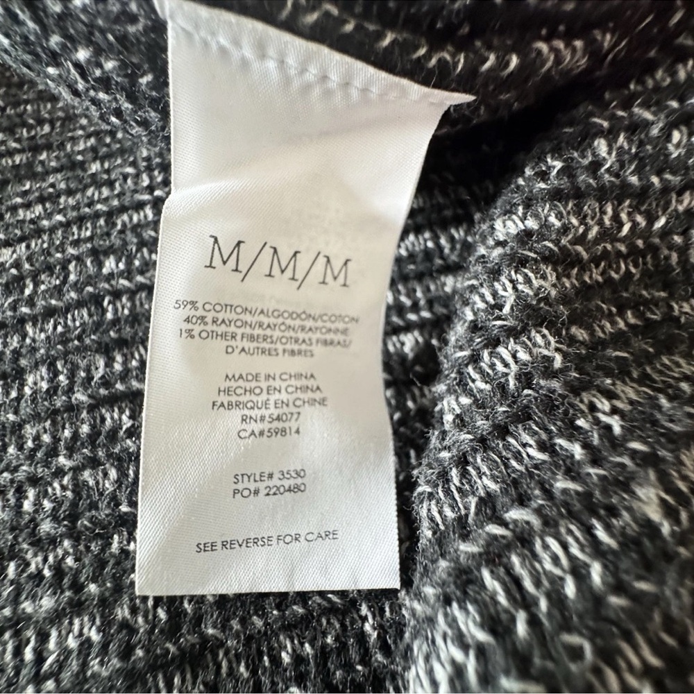 Cabi Cloak Black Marled Knit Longline Duster Cardigan Sweater Medium Style #3530 - Picture 5 of 6